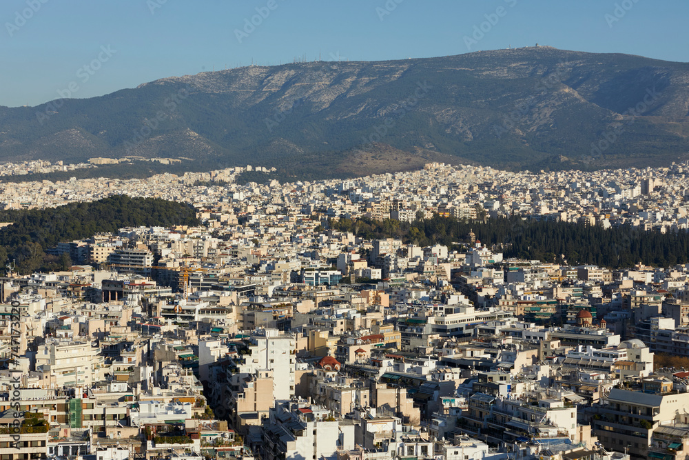 View of Athens from the Acropolis hill, Greece