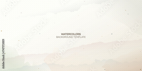 Recycle woodfree uncoated paper rought texture pattern background with watercolor stained vector illustration. Blank used bond paper background. photo