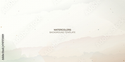 Recycle woodfree uncoated paper rought texture pattern background with watercolor stained vector illustration. Blank used bond paper background.