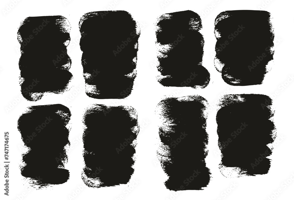 Hand Drawn Round Sponge Thick Artist Brush Short Background High Detail Abstract Vector Background Set Hand Drawn Round Sponge Thick Artist Brush Short Background High Detail Abstract Vector Background Set