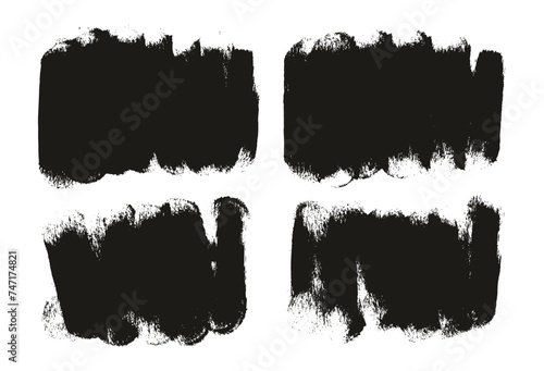 Hand Drawn Round Sponge Thick Artist Brush Short Background High Detail Abstract Vector Background Set  photo