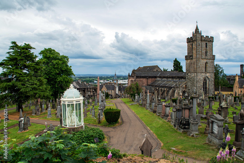 View on old church and cemetery in Stirling, Scotland, Great Bri