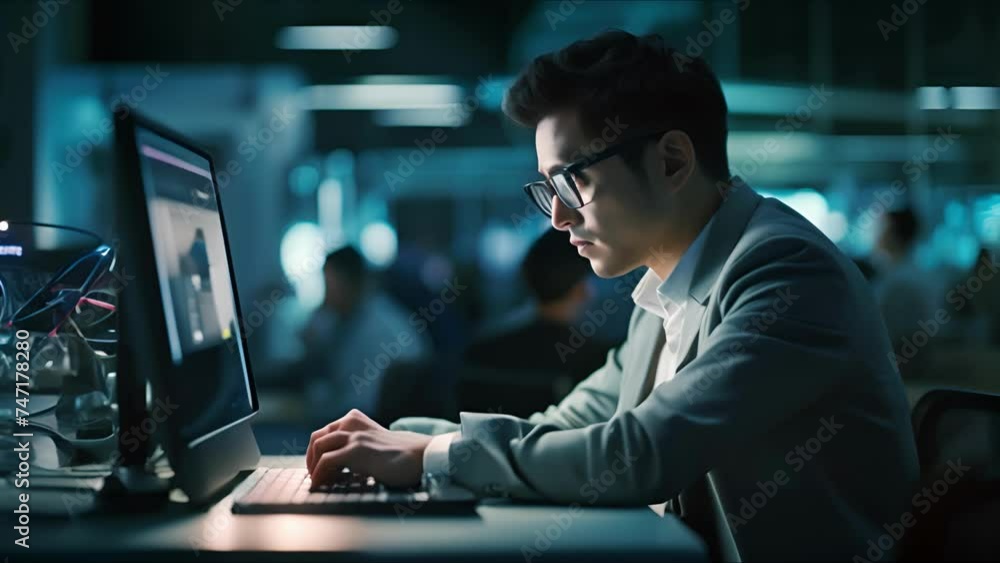 Diverse team of young professionals is working in modern business company. Working day of an office worker. Business, consulting, and technology concept. Diverse team of young professionals is working in modern business company. Working day of an office worker. Business, consulting, and technology concept.