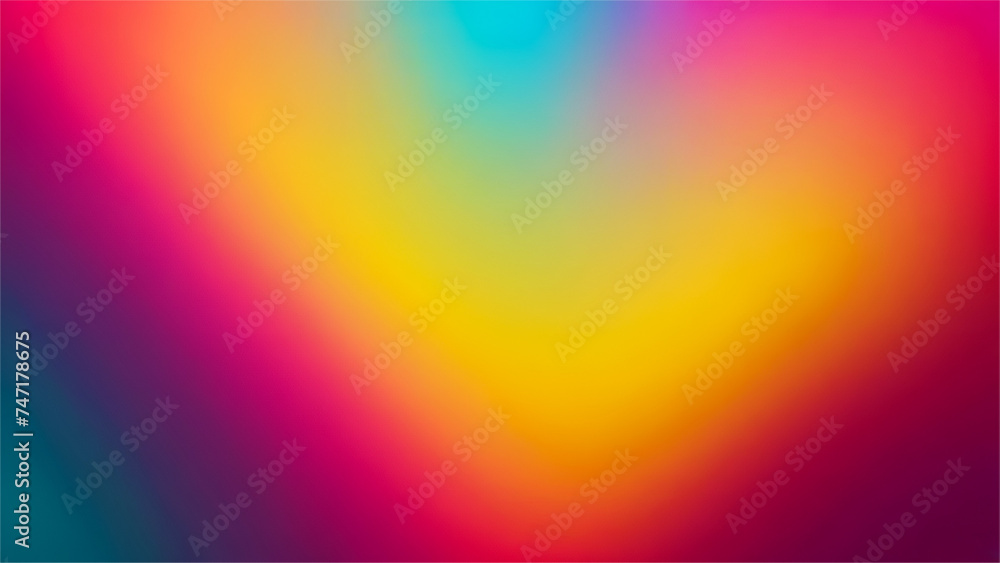Blurred color gradient bright red bright yellow cyan and magenta grainy color gradient background dark abstract backdrop banner poster card wallpaper website header design for developers - obrazy, fototapety, plakaty 
