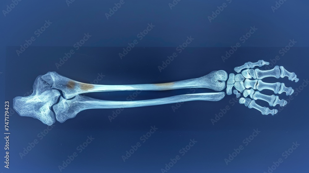 X ray of runner with joint pain or injury from sports accident, copy space for text placement X ray of runner with joint pain or injury from sports accident, copy space for text placement