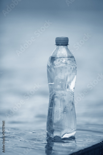water in the bottle closeup