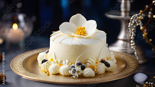 cake decorated with flowers
