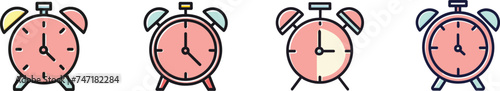 Set of alarm clock, Graphic Elements.