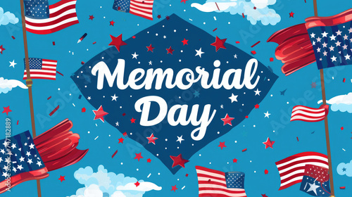 Memorial Day, Incorporate solemn imagery such as flags at half-mast or military emblems
