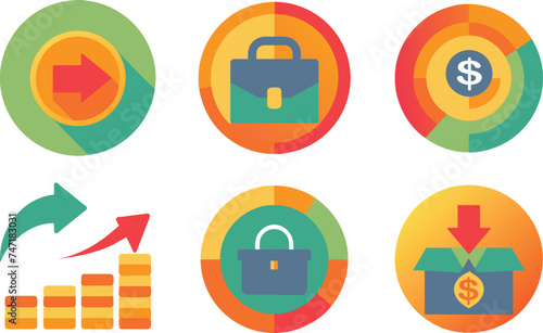 Set of flat business vector illustration.