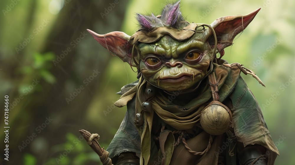 goblin character in the forest illustration. goblin character in the forest illustration.