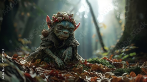 goblin character in the forest illustration.