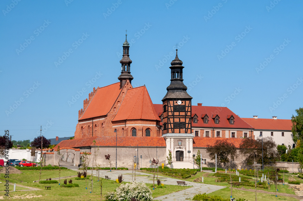 Fototapeta premium Church of St. John the Baptist and the Five Martyr Brothers in Kazimierz Biskupi, Greater Poland Voivodeship, Poland 