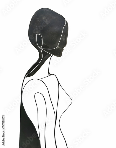 Continuous line drawing of a woman, feminine figures, abstract artwork of a woman, minimalist art, perfect for minimalist home interior design projects and prints