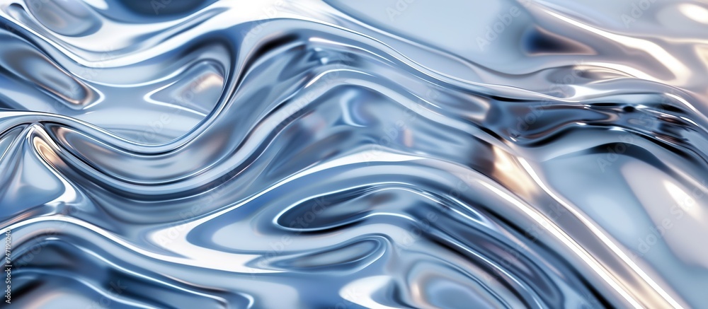 Fluid metallic waves background. Elegant liquid silver wave with monochromatic color palette and glossy texture. Fluid metallic waves background. Elegant liquid silver wave with monochromatic color palette and glossy texture.