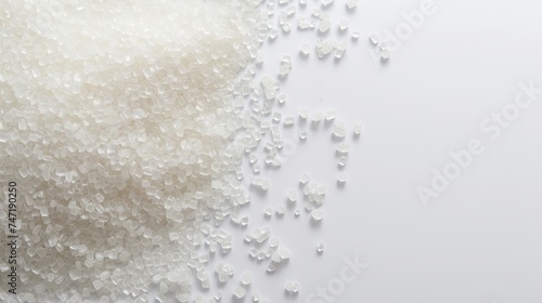 sugar on white background.