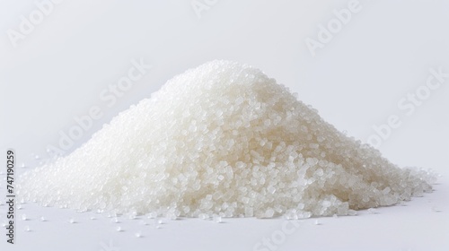 sugar on white background.