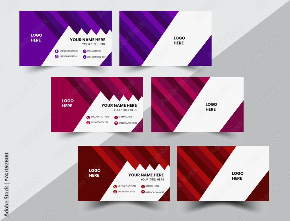 Modern business card template .Flat design vector abstract creative. Creative and clean corporate business card. Vector illustration Double-sided creative business card vector design template.Business