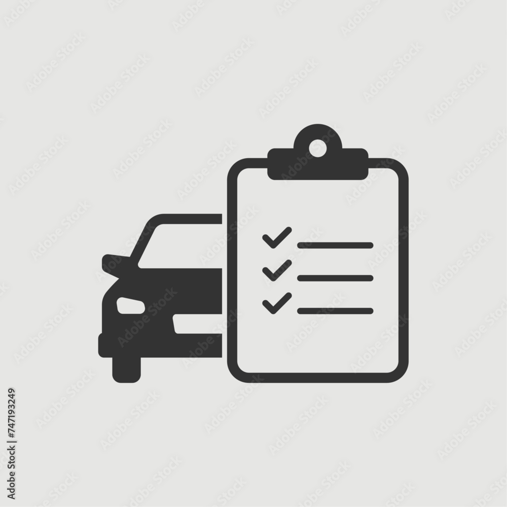 Vector Simple Isolated Car Maintenance Checklist Icon Vector Simple Isolated Car Maintenance Checklist Icon
