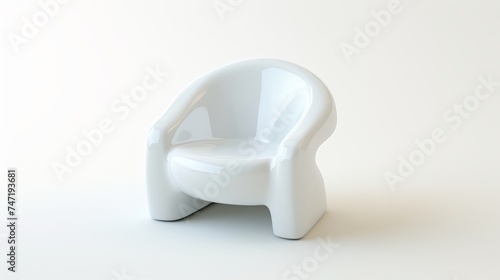 white chair on a white background.