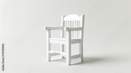 white chair on a white background.