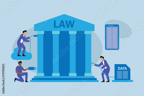 Online lawyer service vector cartoon illustration