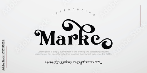 Marke Luxury alphabet letters font. Typography elegant wedding classic lettering serif fonts decorative vintage retro concept. vector illustration