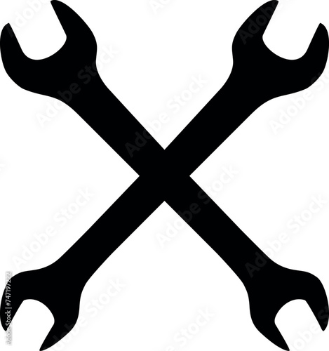 Crossed Wrenches Icon in Flat Style. Vector Illustration.