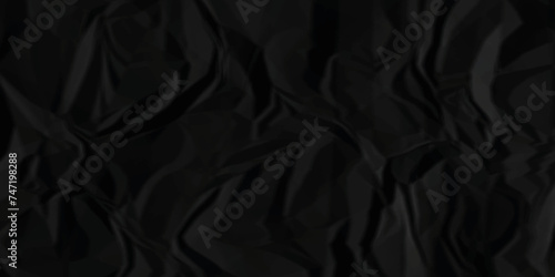 Dark black crumpled paper texture. wrinkled paper texture. White paper texture. black crumpled and top view textures can be used for background of text or any contents.