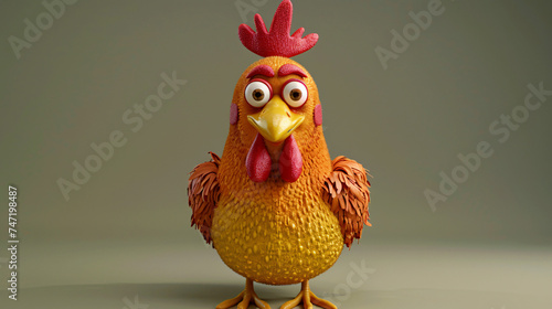 Fun chicken  3D Illustration © Johnu