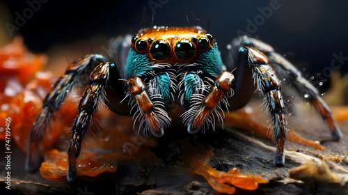 A close-up photo of a spider ready to strike