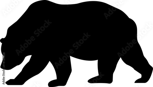 Various bear silhouettes flat icon isolated on the transparent background. Bear animal various poses and position black vector for zoo  wildlife  graphic  web and mobile app.