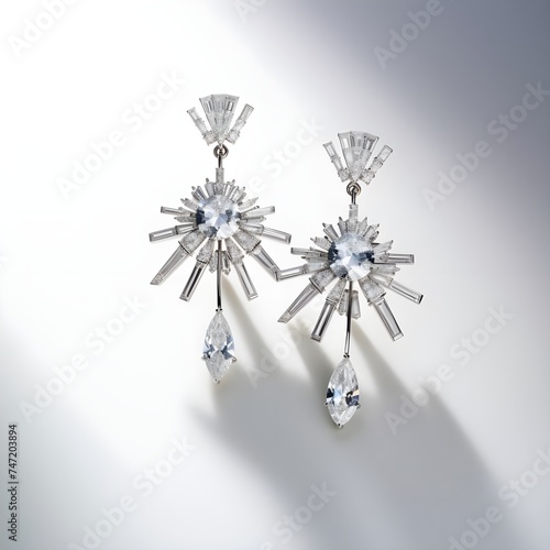Elevate Your Elegance with Diamond Drop Earrings that Dangle in Radiant Brilliance photo