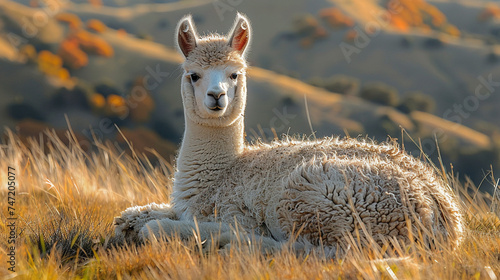 wildlife photography, authentic photo of a alpaca in natural habitat, taken with telephoto lenses, for relaxing animal wallpaper and more © elementalicious