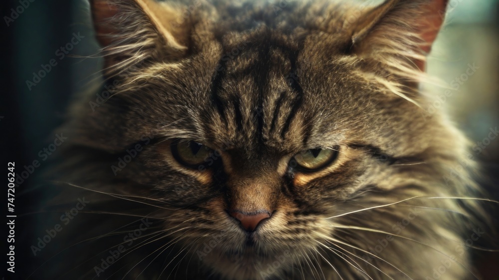 Close-up angry cat Close-up angry cat
