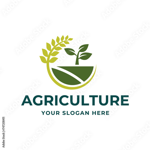 farm logo template. Logo template for agro company on white background