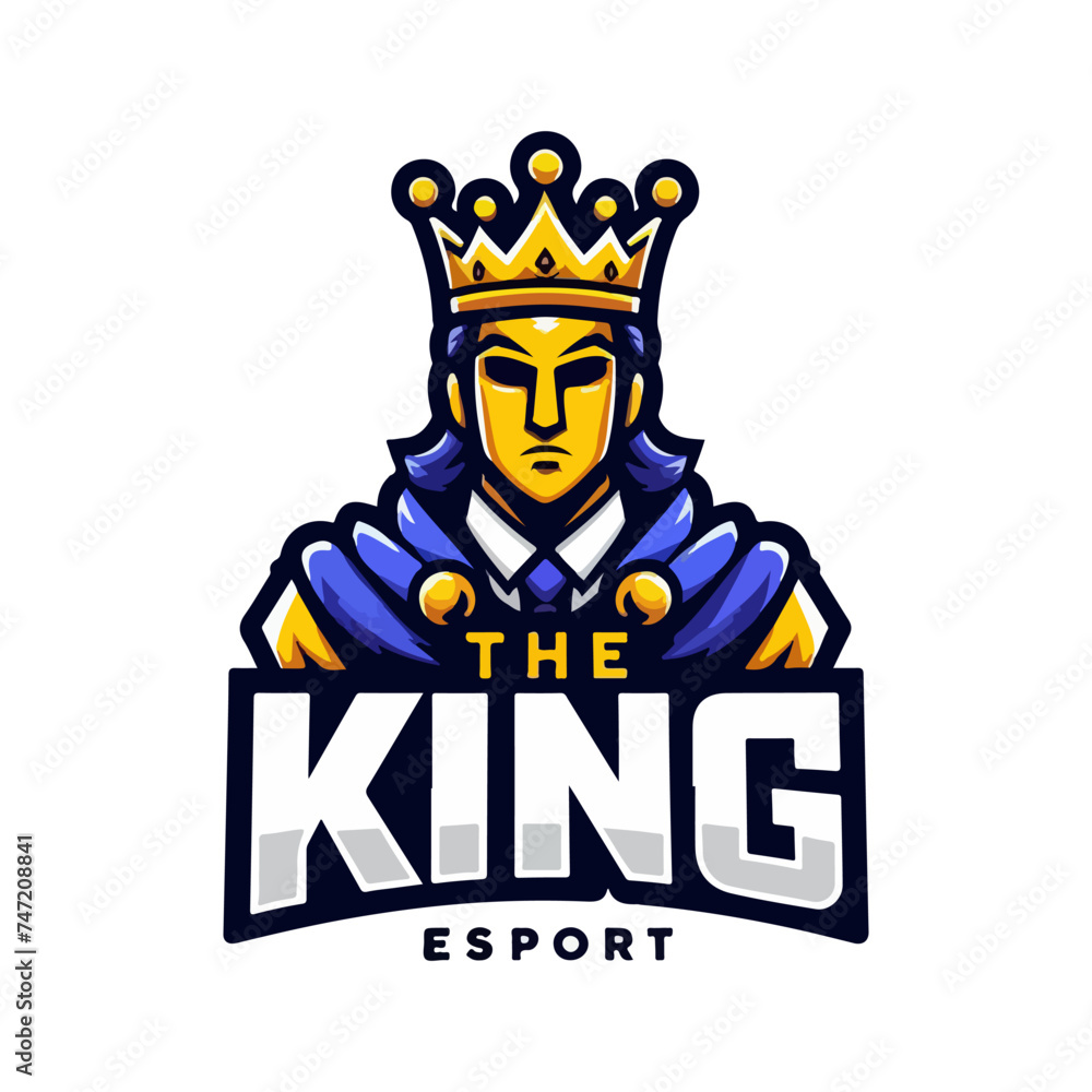 The king esport mascot logo vector illustration
