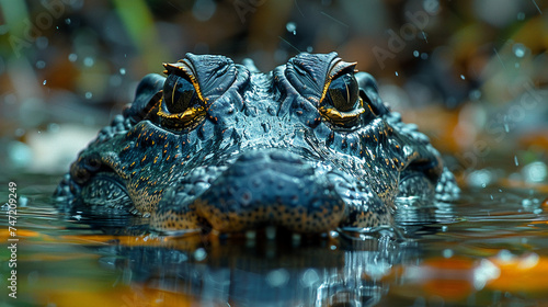 wildlife photography, authentic photo of a crocodile in natural habitat, taken with telephoto lenses, for relaxing animal wallpaper and more