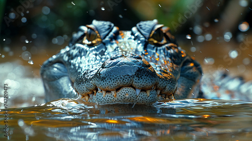 wildlife photography, authentic photo of a crocodile in natural habitat, taken with telephoto lenses, for relaxing animal wallpaper and more © elementalicious