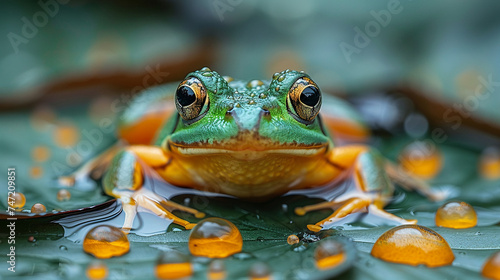 wildlife photography  authentic photo of a frog in natural habitat  taken with telephoto lenses  for relaxing animal wallpaper and more
