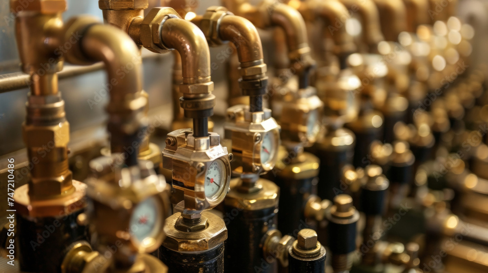 The intricate system of valves and switches controlling the flow of air and pressure within the machine. The intricate system of valves and switches controlling the flow of air and pressure within the machine.