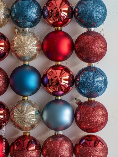 Christmas Ornaments Hanging on a Wall