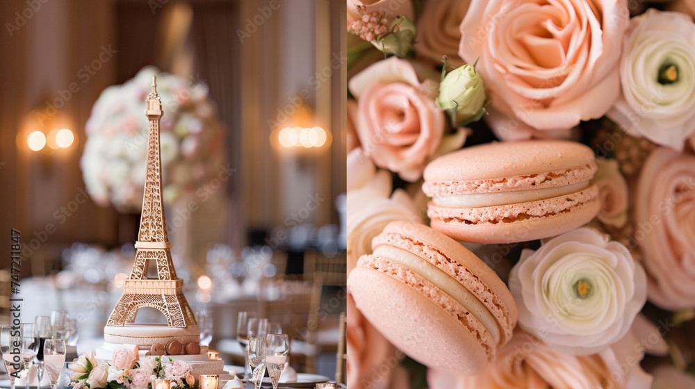 A romantic Parisian-inspired wedding with Eiffel Tower decor, French cuisine, and macaron favors — Creation and Development, Success and Achievement, Love and Respect