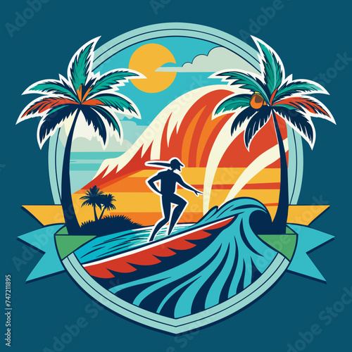 California Surfing Inspired T-Shirt Design - Graphic Illustration