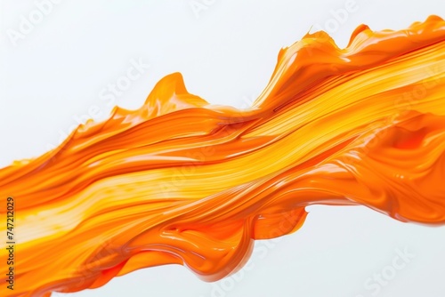 orange Acrylic Paint Strokes on a Canvas Creating Artistic Texture