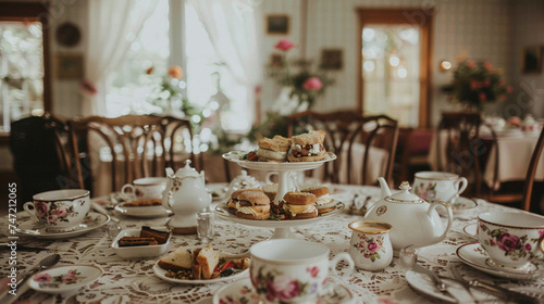 A vintage tea party wedding with floral china, lace tablecloths, and tea sandwiches and scones — Creation and Development, Success and Achievement, Love and Respect
