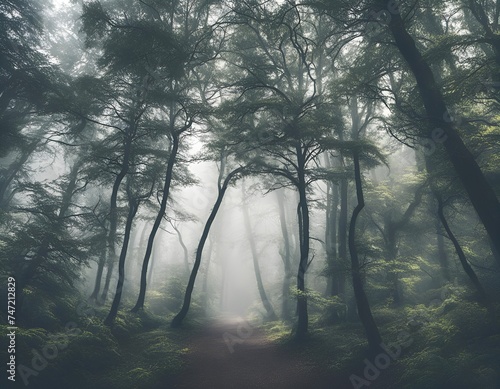 misty morning in the forest © haidi2002