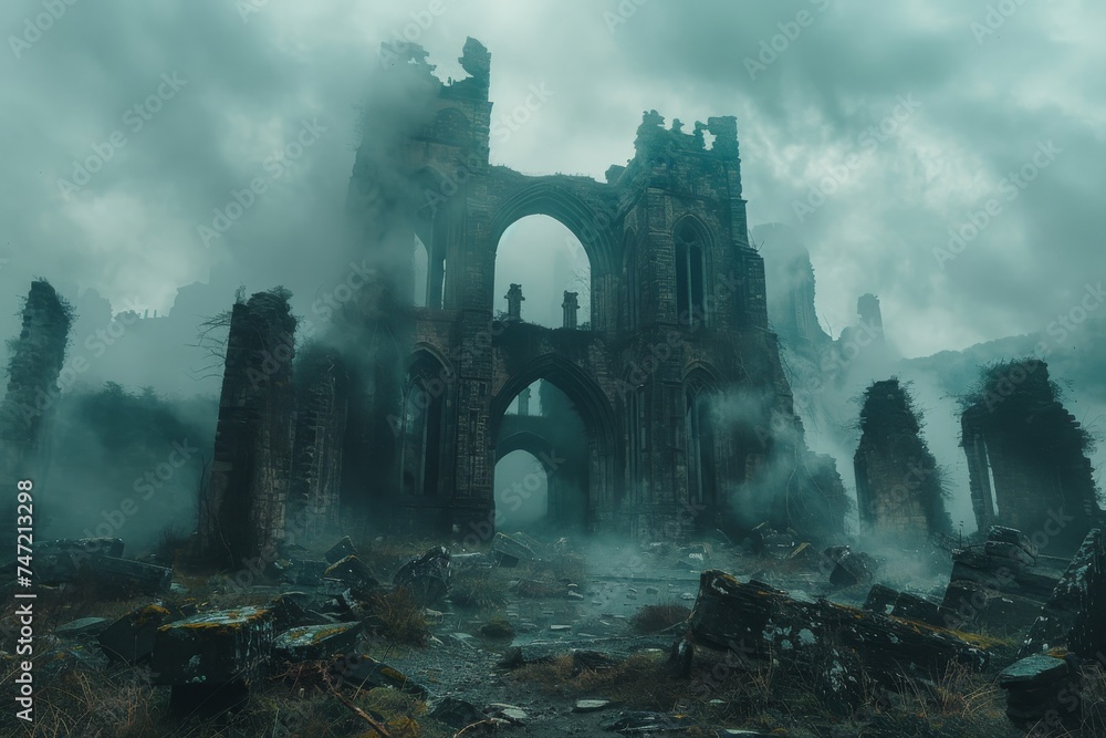 Ruins of a Castle Amongst a Forest Ruins of a Castle Amongst a Forest