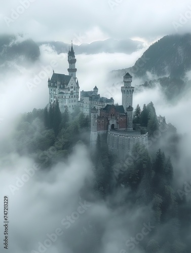 Aerial View of Castle in the Clouds