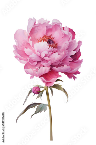 pink Peony Watercolor Illustration